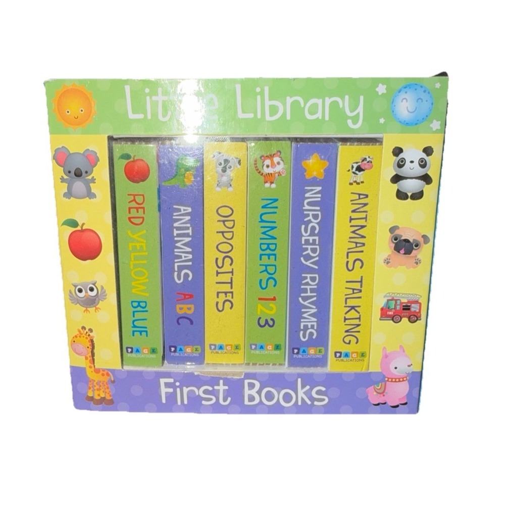 Page Publications Little Library First Books 6 Board Book Set with Carry Case